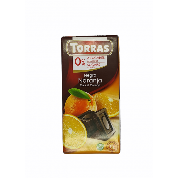 Шоколад Torras (апельсин) без цукру 75 г